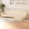 vidaXL Schlafsofa 2-Sitzer mit Fu&szlig;hocker Creme Stoff