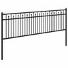 vidaXL Spitzenzaun Schwarz 200 x 110 cm Pulverbeschichteter Stahl