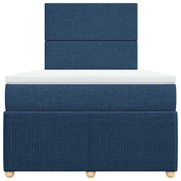vidaXL Boxspringbett mit Matratze Blau 120x200 cm Stoff