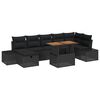 vidaXL Garten-Sofa-Set 8 stk. Schwarz Poly-Rattan
