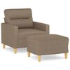 vidaXL Sessel mit Hocker Taupe 60 cm Stoff