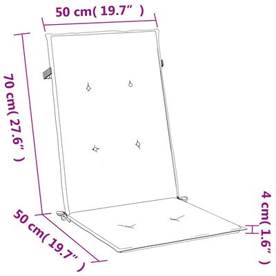 vidaXL Hochlehner-Auflagen 2 Stk. Melange Hellgrau 120x50x4 cm Stoff