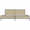 vidaXL Bettgestell Sonoma-Eiche 180x200 cm Holzwerkstoff und Metall