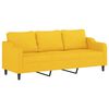 vidaXL 3-Sitzer-Sofa mit Hocker Hellgelb 210 cm Stoff