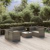 vidaXL 7-tlg. Garten-Lounge-Set mit Kissen Grau Poly Rattan