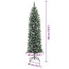 vidaXL K&uuml;nstlicher schlanker Weihnachtsbaum Gr&uuml;n und Wei&szlig; 180 cm