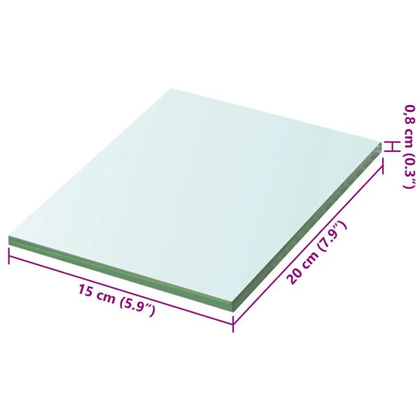 vidaXL Regalboden Glas Transparent 20x15 cm