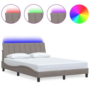 vidaXL Bettgestell ohne Matratze "Hanko" Taupe 120x200 cm Stoff