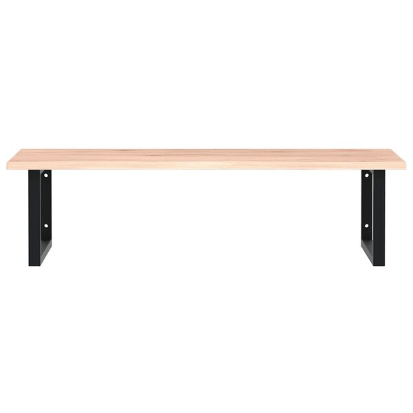 vidaXL Waschtischplatte mit Halterung Stahl und Massivholz Eiche