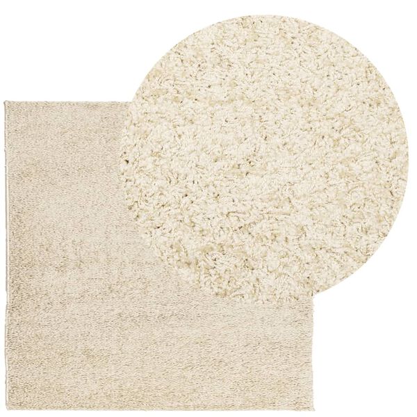 vidaXL Teppich Shaggy Hochflor Modern Golden 160x160 cm