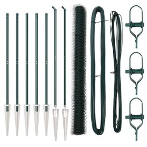 vidaXL Sechseckzaun mit Pfosten 10 x 1,6 m PVC-beschichteter Stahl
