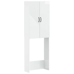 vidaXL Toilettenschrank HAARLEM Hochglanz Wei&szlig; 66 x 25,5 x 190 cm