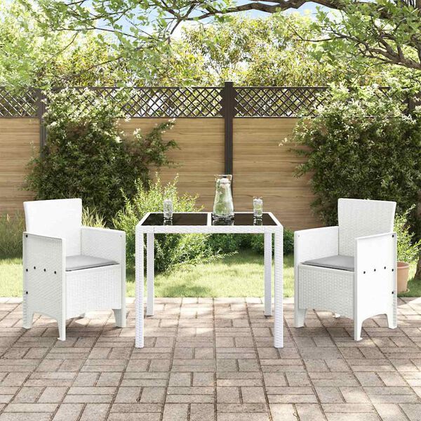 vidaXL Gartenstuhl mit Kissen 2 pcs Wei&szlig; 53 x 49 x 85 cm Polypropylen