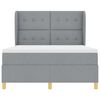 vidaXL Boxspringbett mit Matratze Dunkelgrau 90x190 cm Hellgrau Stoff