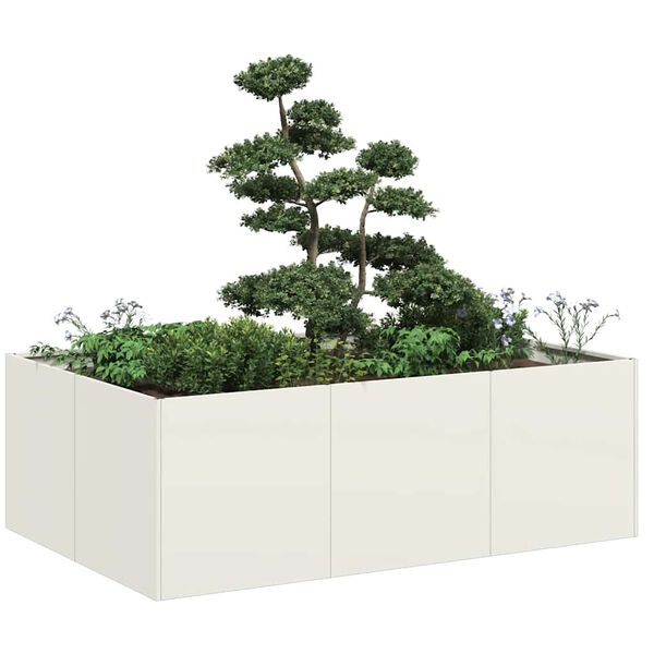 vidaXL Pflanzk&uuml;bel Wei&szlig; 120x80x40 cm Stahl