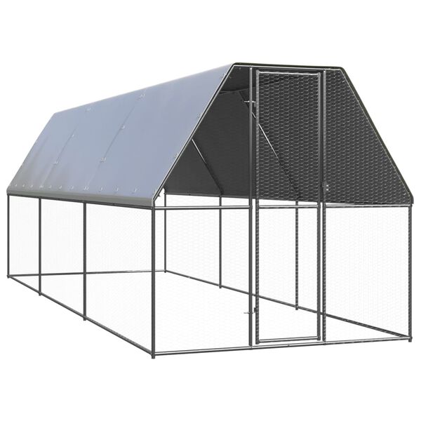 vidaXL H&uuml;hnerk&auml;fig 2x6x2 m Verzinkter Stahl