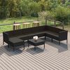 vidaXL 9-tlg. Garten-Lounge-Set mit Auflagen Poly Rattan Schwarz