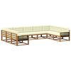 vidaXL Outdoor-Sofagarnitur 9 stk. Natur und Creme