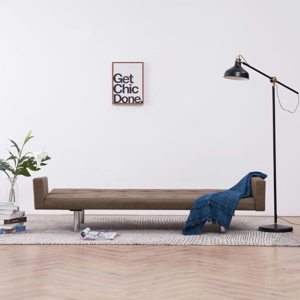 vidaXL Schlafsofa mit Armlehnen Braun Polyester