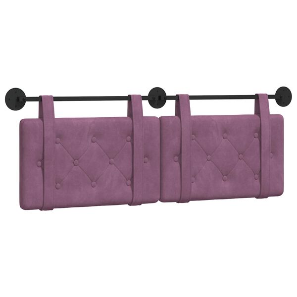 vidaXL H&auml;ngevorderseite Wandmontiert Lila 130 x 55 x 5 cm Samt