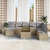 vidaXL Garten-Sofa-Set mit Speicher 9 pcs Beige Poly Rattan