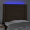 vidaXL LED Kopfteil Dunkelbraun 103x16x118/128 cm Stoff