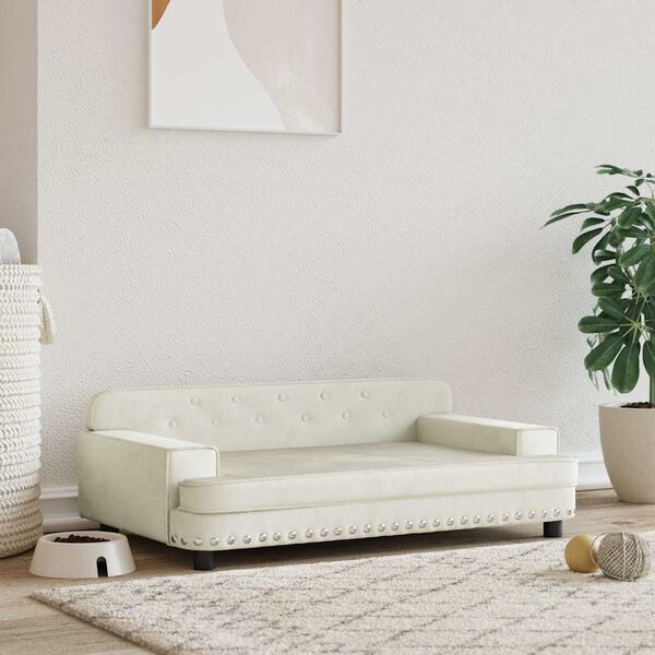 vidaXL Hundebett Creme 90x53x30 cm Samt