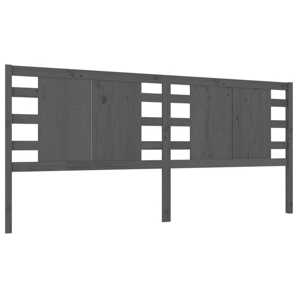 vidaXL Kopfteil Grau 166x4x100 cm Massivholz Kiefer