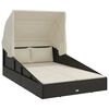 vidaXL Sonnenliege mit Faltdach Schwarz 200x114x128 cm Poly Rattan