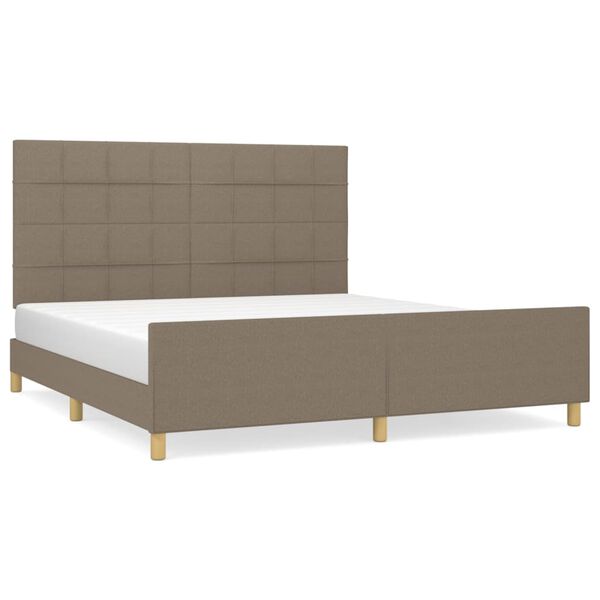 vidaXL Bettgestell ohne Matratze Taupe 160x200 cm Stoff