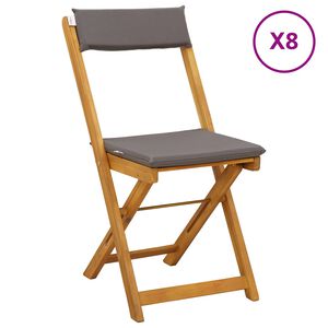 vidaXL Au&szlig;en Bistro-St&uuml;hle 8 pcs Dunkelgrau 40 x 53 x 80 cm