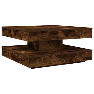 vidaXL Couchtisch 360-Grad Drehbar R&auml;uchereiche 70x70x34,5 cm