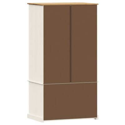 vidaXL Kleiderschrank VIGO Weiß 90x55x176 cm Massivholz Kiefer