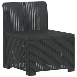 vidaXL 1-Sitzer Garten-Sofa Rattan-Look PP Anthrazit 55 x 62 x 70 cm