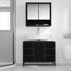 vidaXL Badezimmerm&ouml;bel-Set 2 pcs Schwarz Eichen-Optik Holzwerkstoff