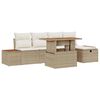 vidaXL Garten-Sofa-Set 6 pcs Beige Poly-Rattan