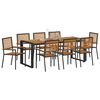 vidaXL Garten Essgruppe 9 pcs Schwarz und Braun Poly-Rattan