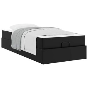vidaXL Bettgestell mit Matratze mit Matratze 2 pcs Schwarz PVC