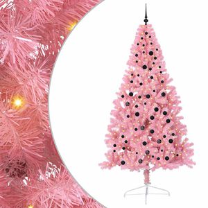 vidaXL K&uuml;nstlicher vorbeleuchteter Weihnachtsbaum Rosa 240 cm PVC