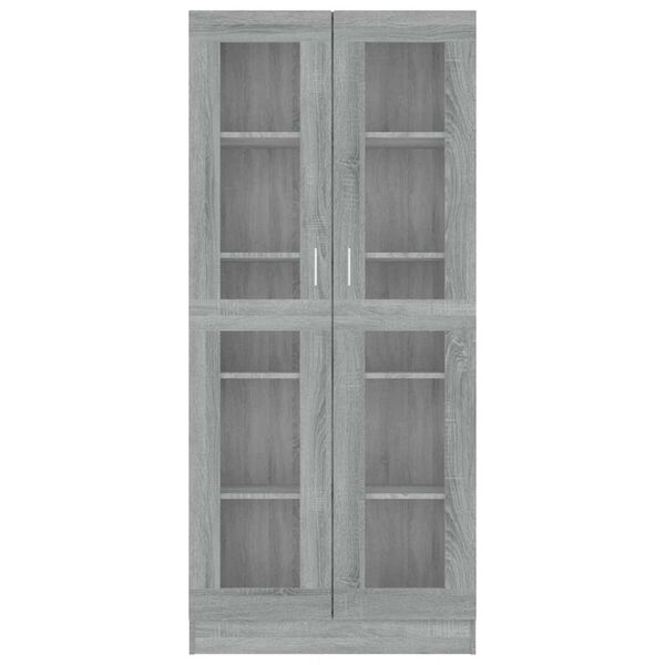 vidaXL Vitrinenschrank Grau Sonoma 82,5x30,5x185 cm Holzwerkstoff