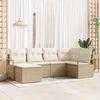 vidaXL Sofa Set mit Kissen 6 pcs Beige und Creme Poly-Rattan