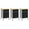 vidaXL Werkbank mit Schubladen 8 pcs Schwarz Ingenieure Holz und Stahl