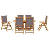 vidaXL Garten Essgruppe 7 pcs Anthrazit Massivholz Akazie