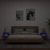vidaXL TV-Wandschr&auml;nke mit LED-Leuchten 2 Stk. Braun Eichen-Optik