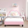 vidaXL Kinderbettgestell mit Kopfteil mit Kopfteil Rosa 80 x 200 cm PU