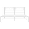 vidaXL Bettgestell mit Kopfteil Metall Wei&szlig; 140x190 cm