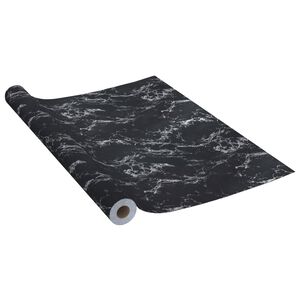 vidaXL Selbstklebende M&ouml;belfolie Schwarz Steinoptik 500x90 cm PVC