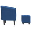 vidaXL Clubsessel mit Fu&szlig;hocker Blau Stoff