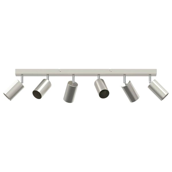 vidaXL Deckenstrahler mit Strahlern Nickel 73 x 6 x 16 cm Metall