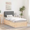 vidaXL Bettgestell mit gepolstertem Kopfteil Hellgrau 90 x 190 cm